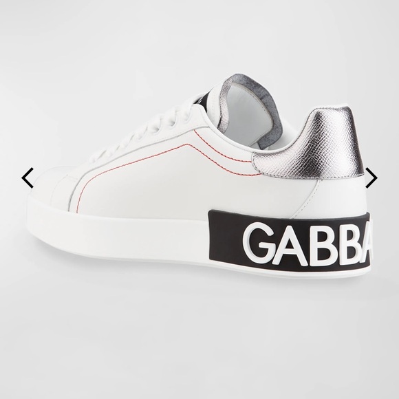 Authentic D&G Dolce& Gabbana Italy Portofino Sneakers  logo Sz40 White L… - Picture 5 of 15